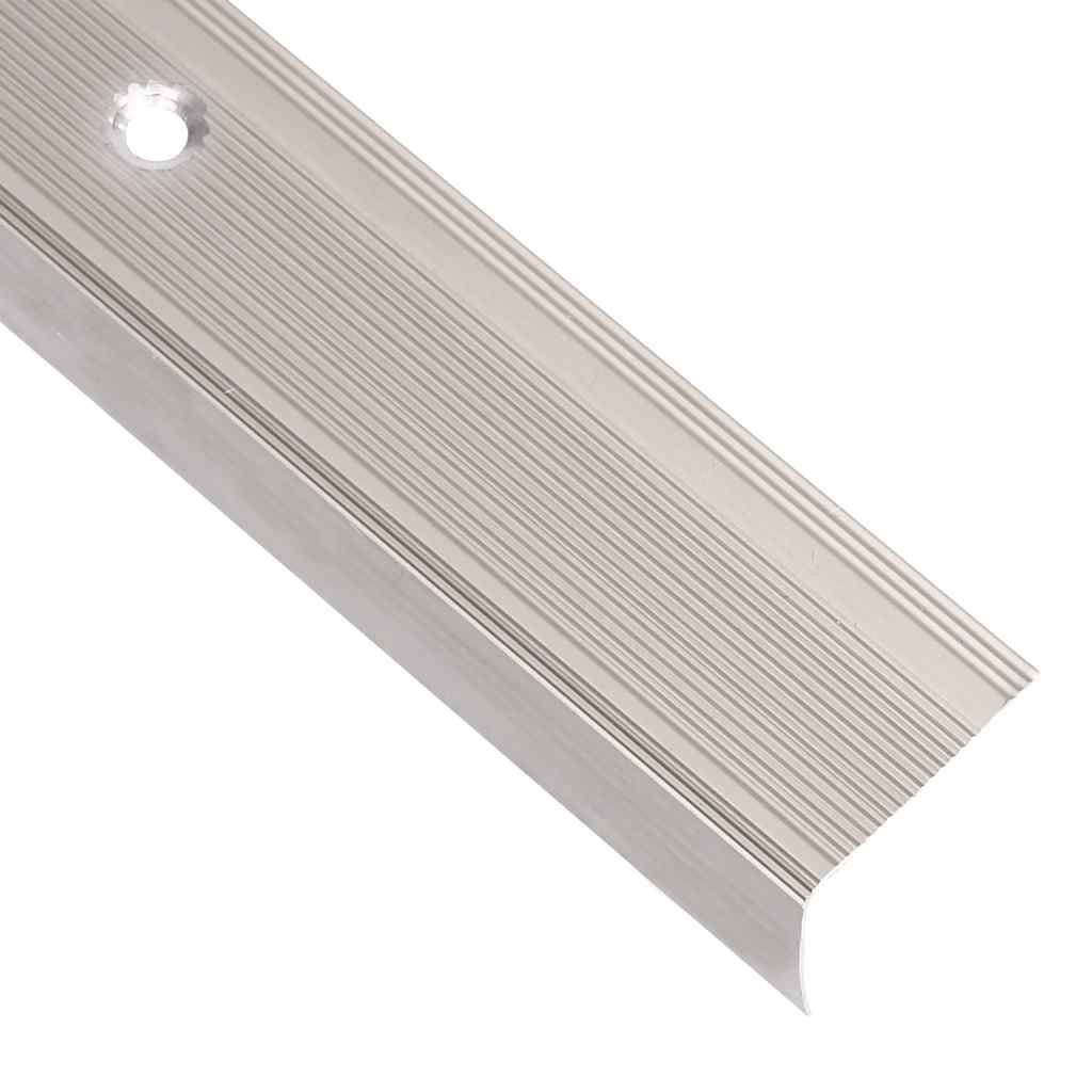Treppenkantenprofile in L-Form 15 Stk. Aluminium 90 cm Silbern