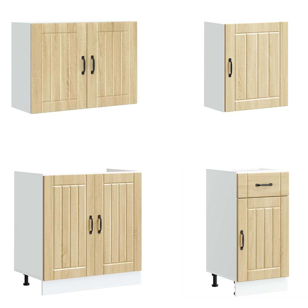 7-tlg. Küchenschrank-Set Lucca Weiß Holzwerkstoff