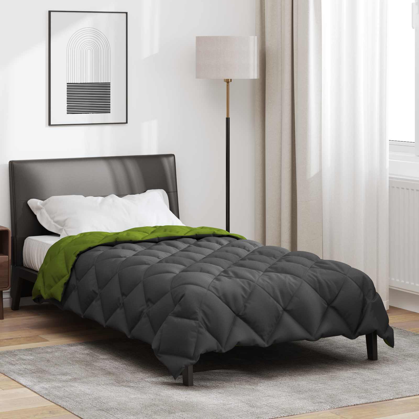 Winterbettdecke Anthrazit 135 x 200 cm Mikrofaser