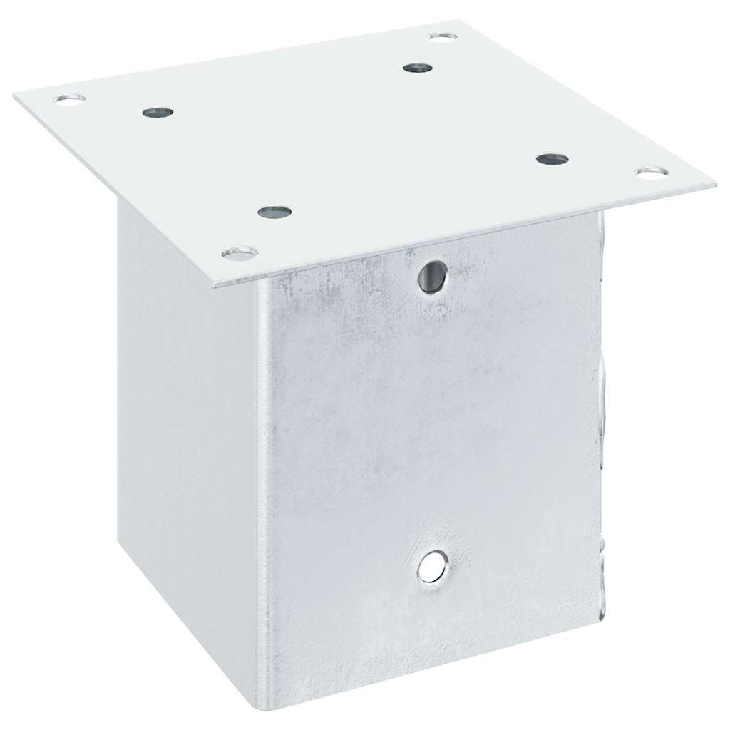 Pfostenträger Quadratisch 4Stk. Silber 46x46mm Verzinkter Stahl