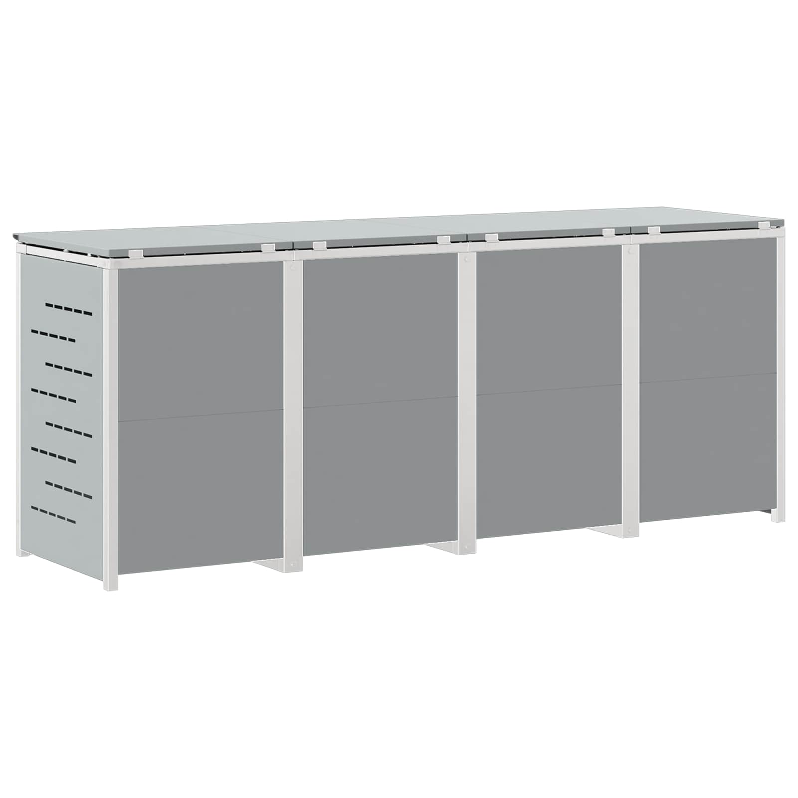 Mülltonnenbox for 2 Bins 240L Edelstahl Schwarz