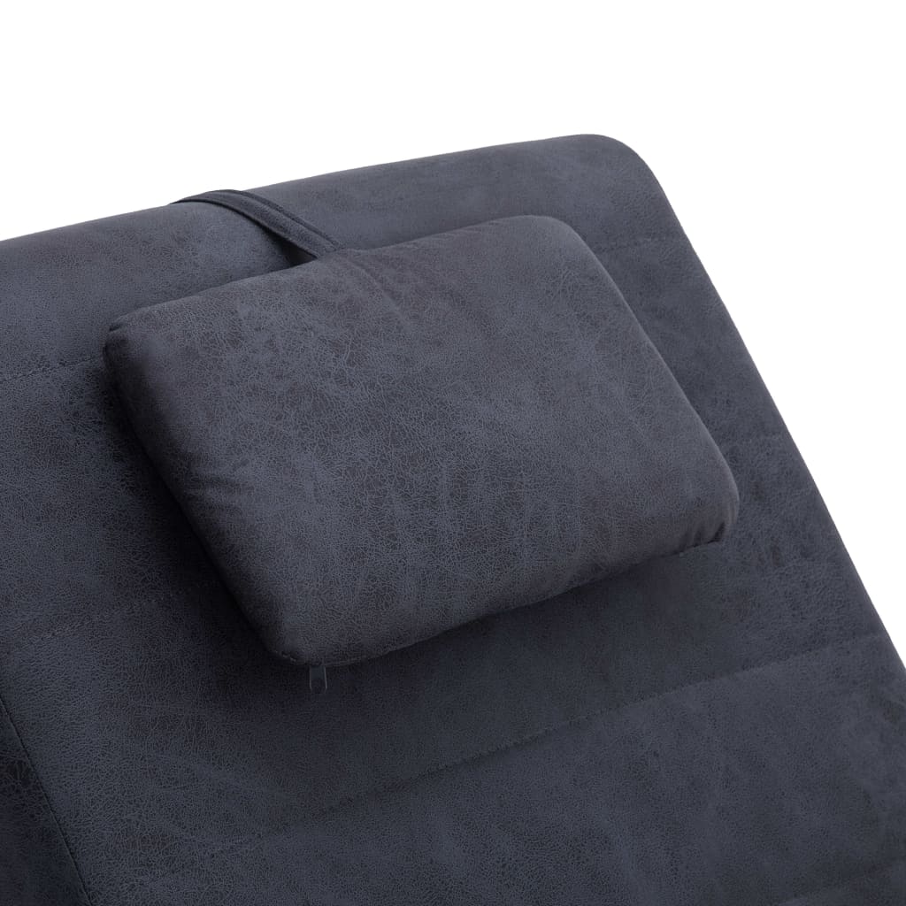 Chaiselongue mit Kissen Braun Wildleder-Optik