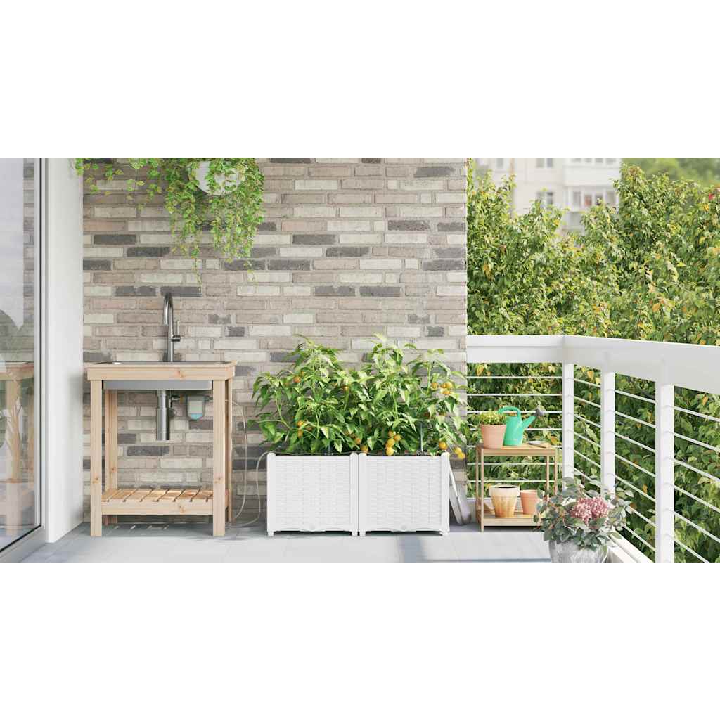 Garten-Pflanzgefäß 4 Stk. Braun 160 x 40 x 22 cm PP