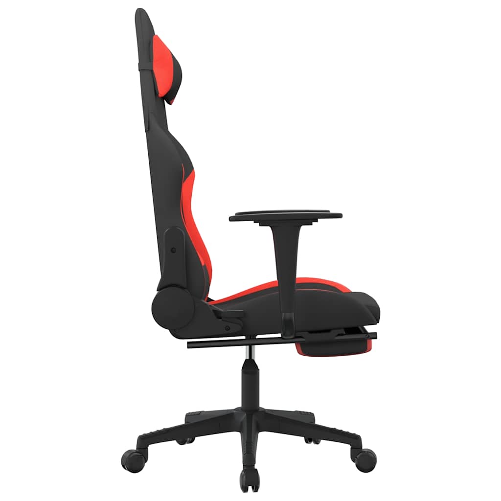 Gaming-Stuhl mit Massagefunktion Schwarz und Creme Stoff
