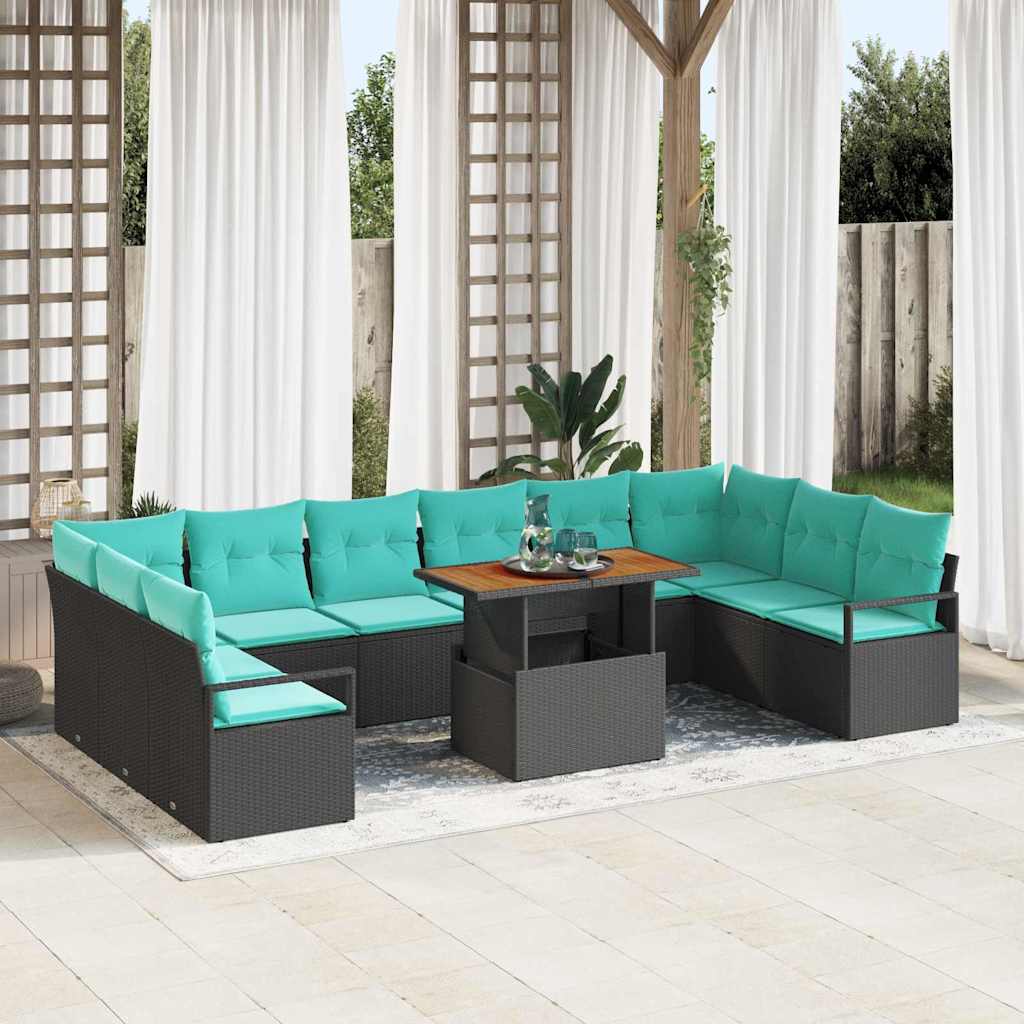 Garten Essgruppe mit Kissen 11 pcs Grau und Marineblau