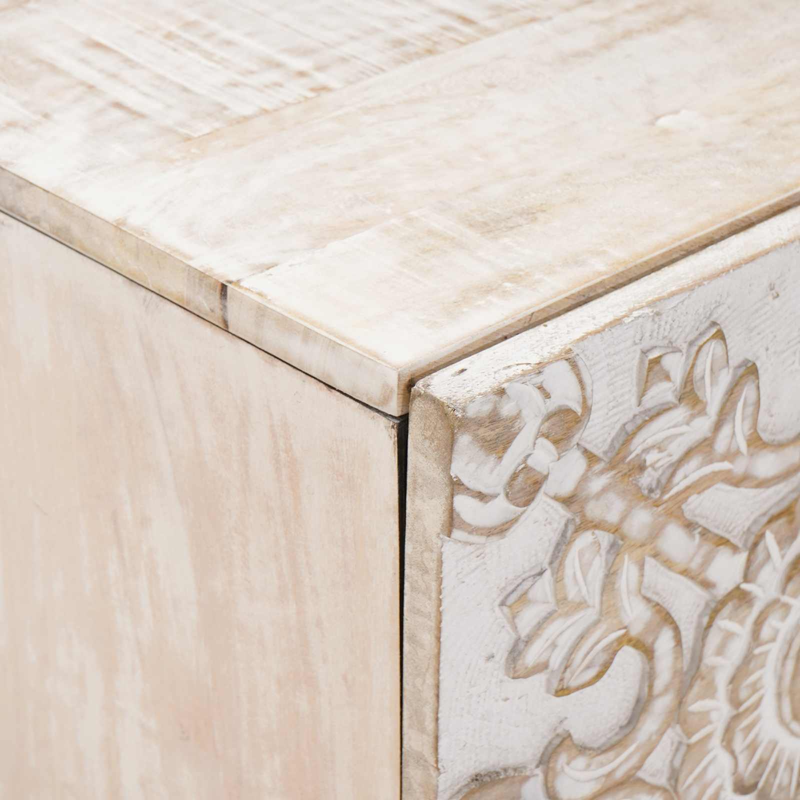 Nachttisch Braun 40 x 33,5 x 46 cm Massivholz Mango