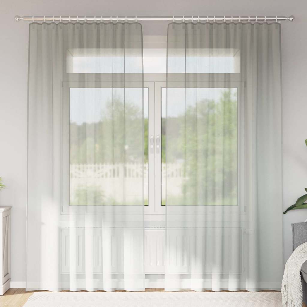 Voile Vorhänge mit Ösen 2 Stk. Apfelgrün 140x140 cm