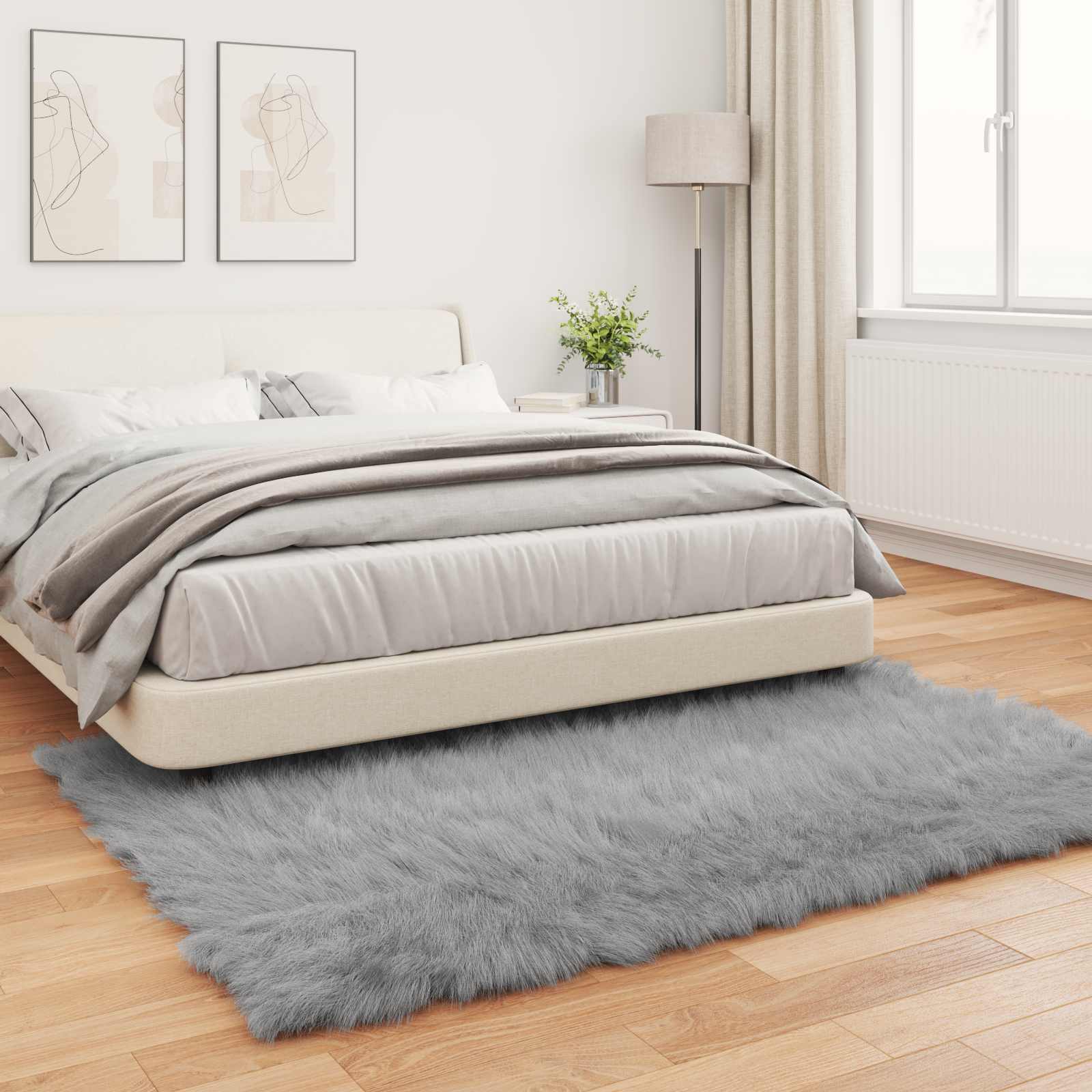Teppich aus Kunstschaffell TAFALLA Weiß 60 x 110 cm Polyester