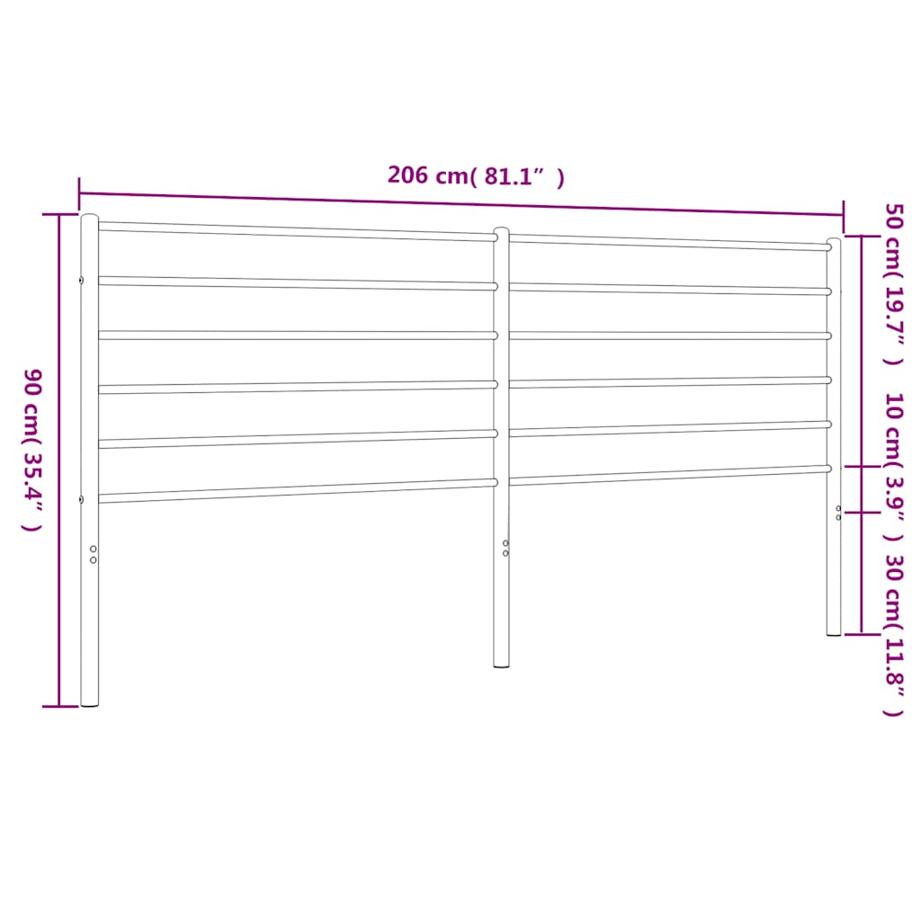 Ersatz-Kopfteil Metall Schwarz 80 cm