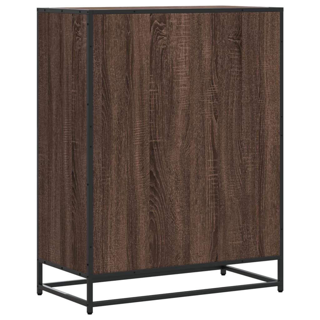 Schuhschrank Schwarz 75x38x97,5 cm Holzwerkstoff Metall