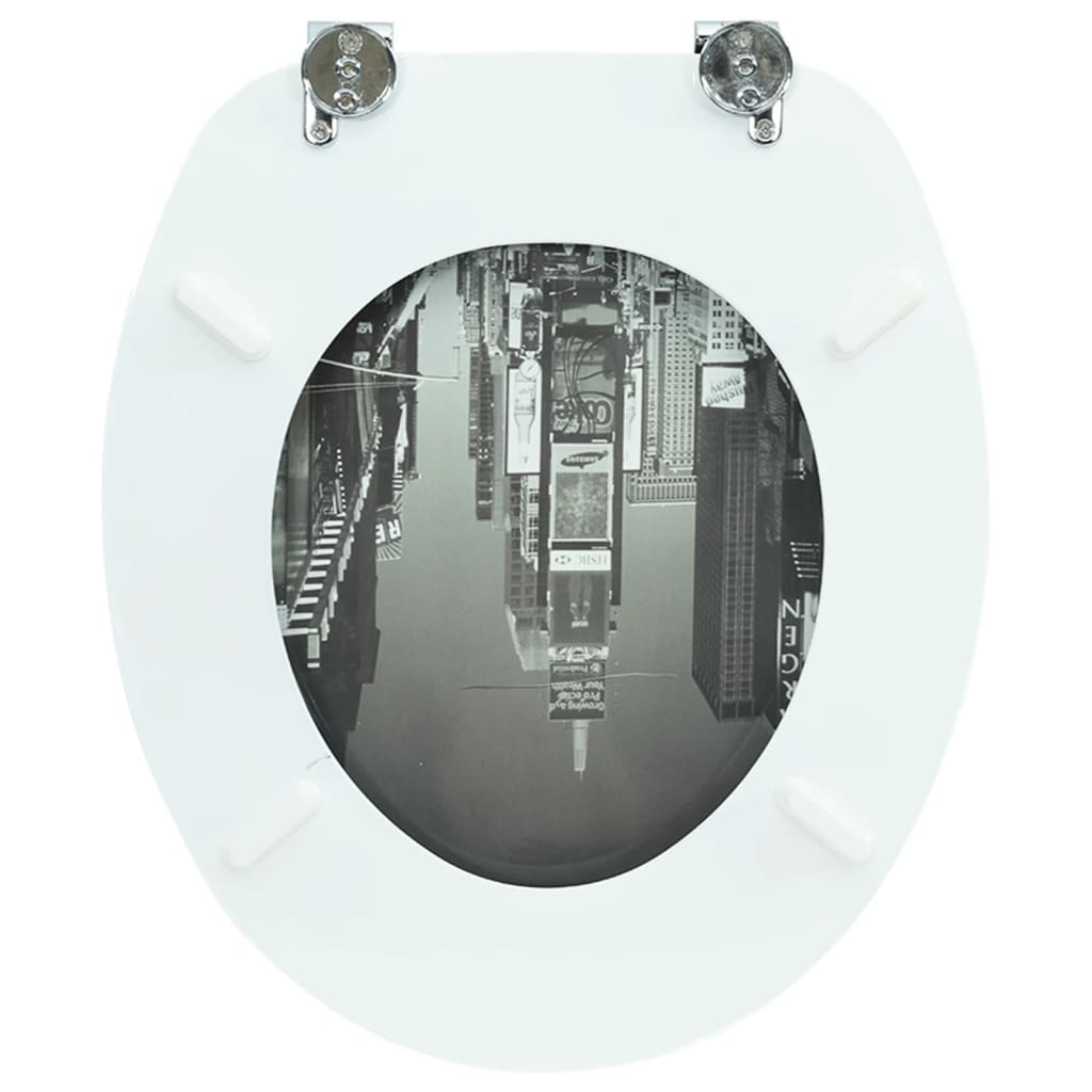 Toilettensitz MDF Deckel mit Absenkautomatik Design Weiß