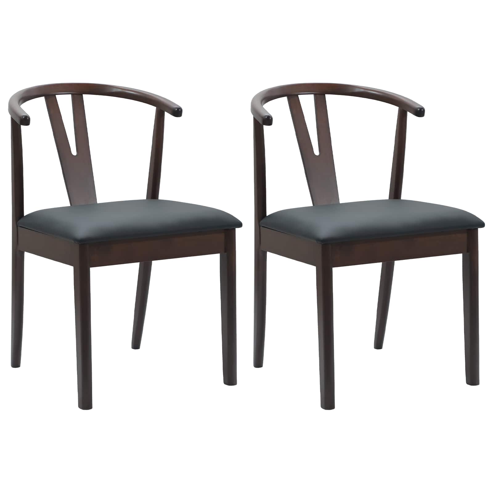 Esszimmerstuhl 2 pcs Hellbraun und hell Massives Gummiholz