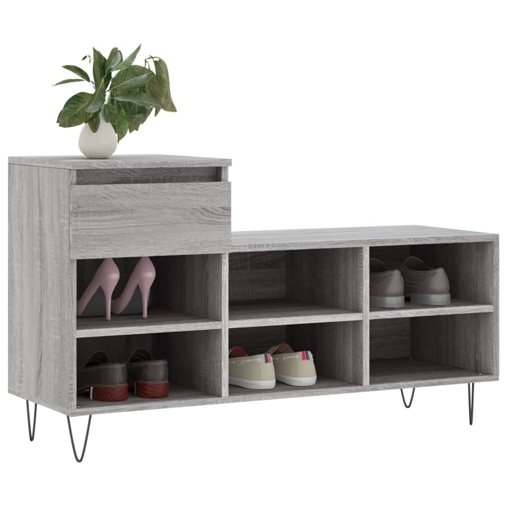Schuhregal Weiß 102x36x60 cm Holzwerkstoff