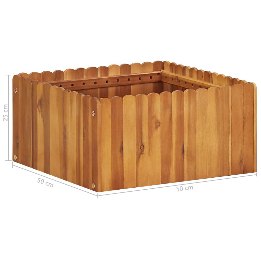 Garten-Hochbeet 50 x 30 x 25 cm Massivholz Akazie