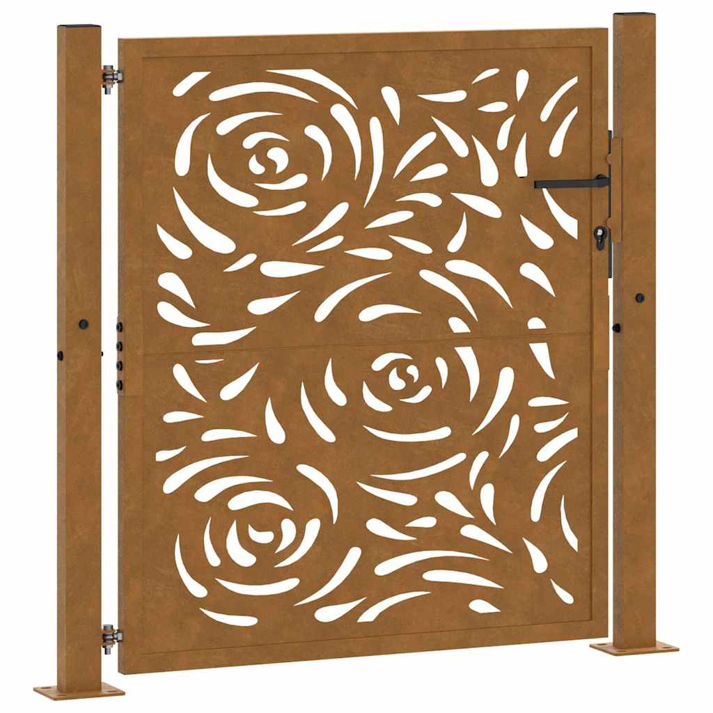 Gartentor Schwarz 100x100 cm Stahl Lichtdesign