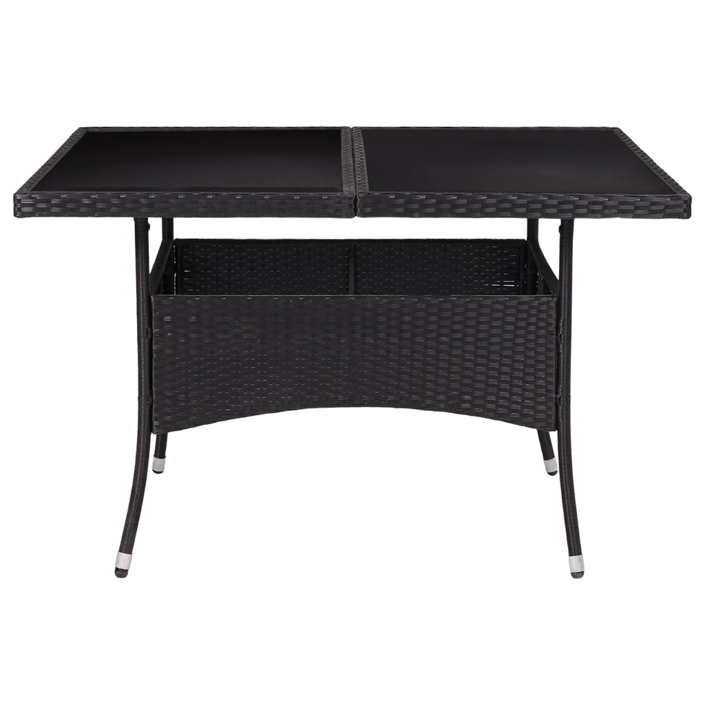 Garten-Esstisch Braun Poly Rattan und Glas