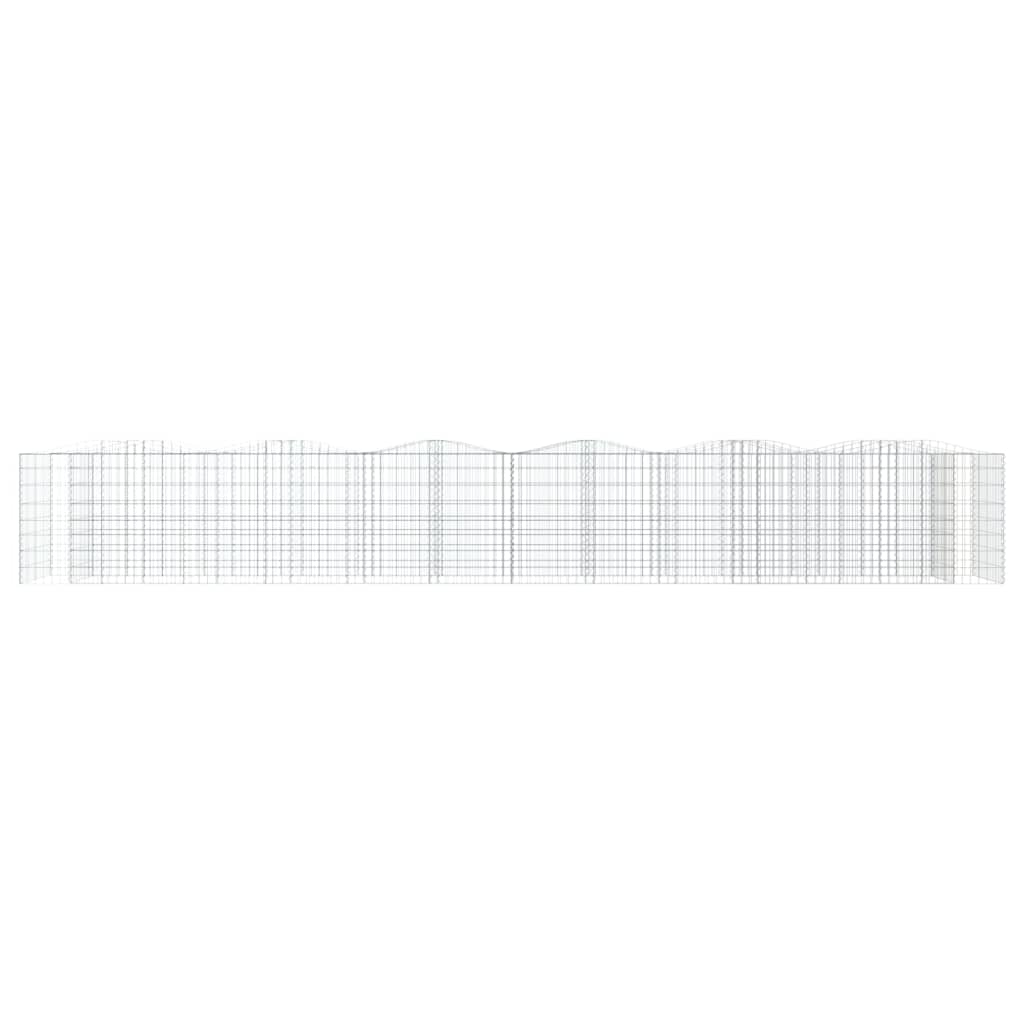 Gabionen-Hochbeet mit Hochbogen 200x50x50 cm Verzinktes Eisen