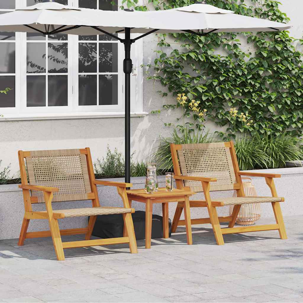 gartenmöbel Schwarz 122 x 78 x 73 cm Massivholz Akazie