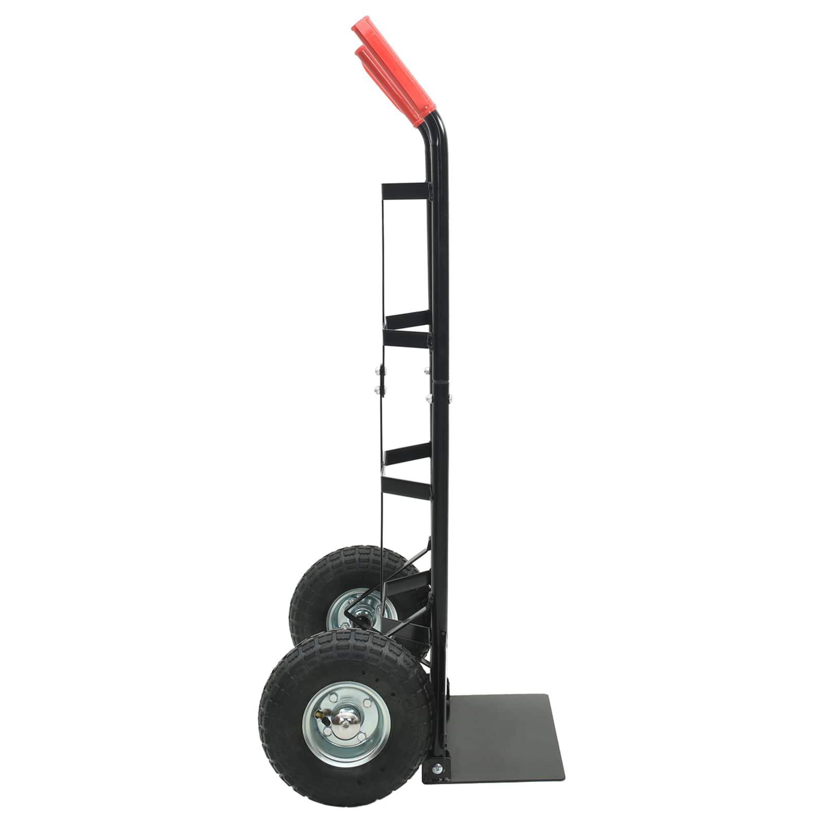 Erweiterbarer Handwagen Schwarz und Rot 57 x 46 x 113 cm Stahl