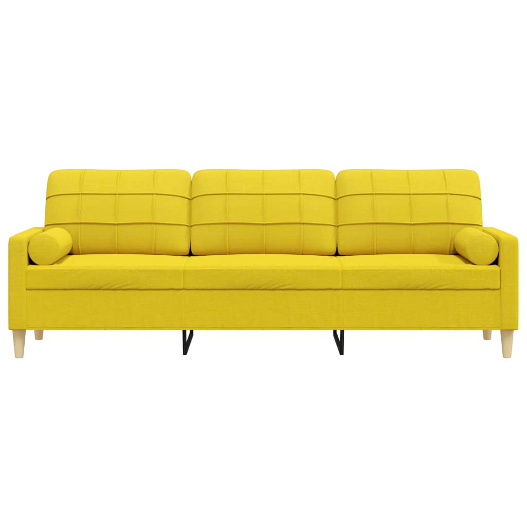 2-Sitzer-Sofa mit Zierkissen Braun 120 cm Stoff