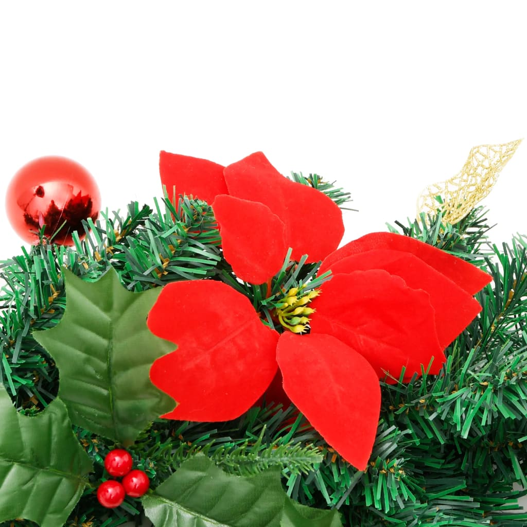 Weihnachtsgirlande mit LED-Lichtern Grün 2,7 m PVC