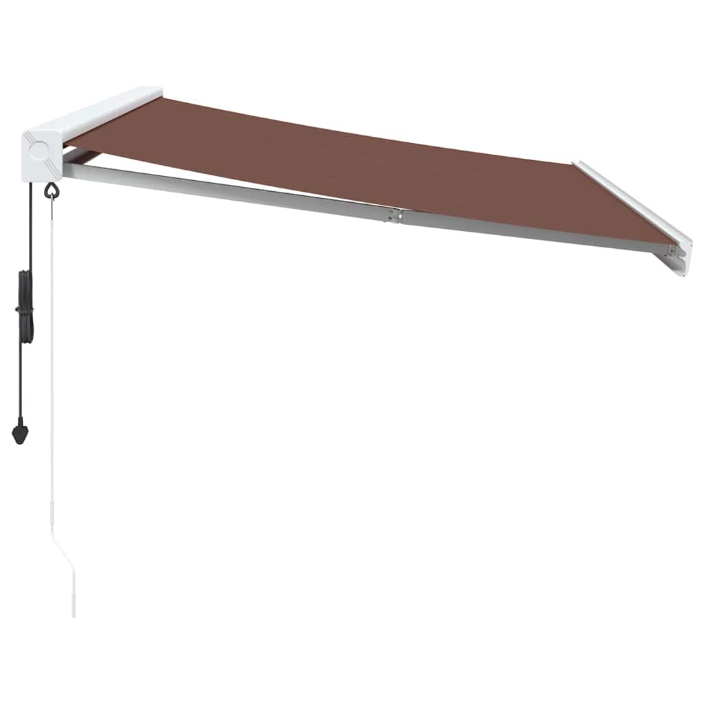 Markise Einziehbar Blau und Weiß 4x3 m Stoff und Aluminium