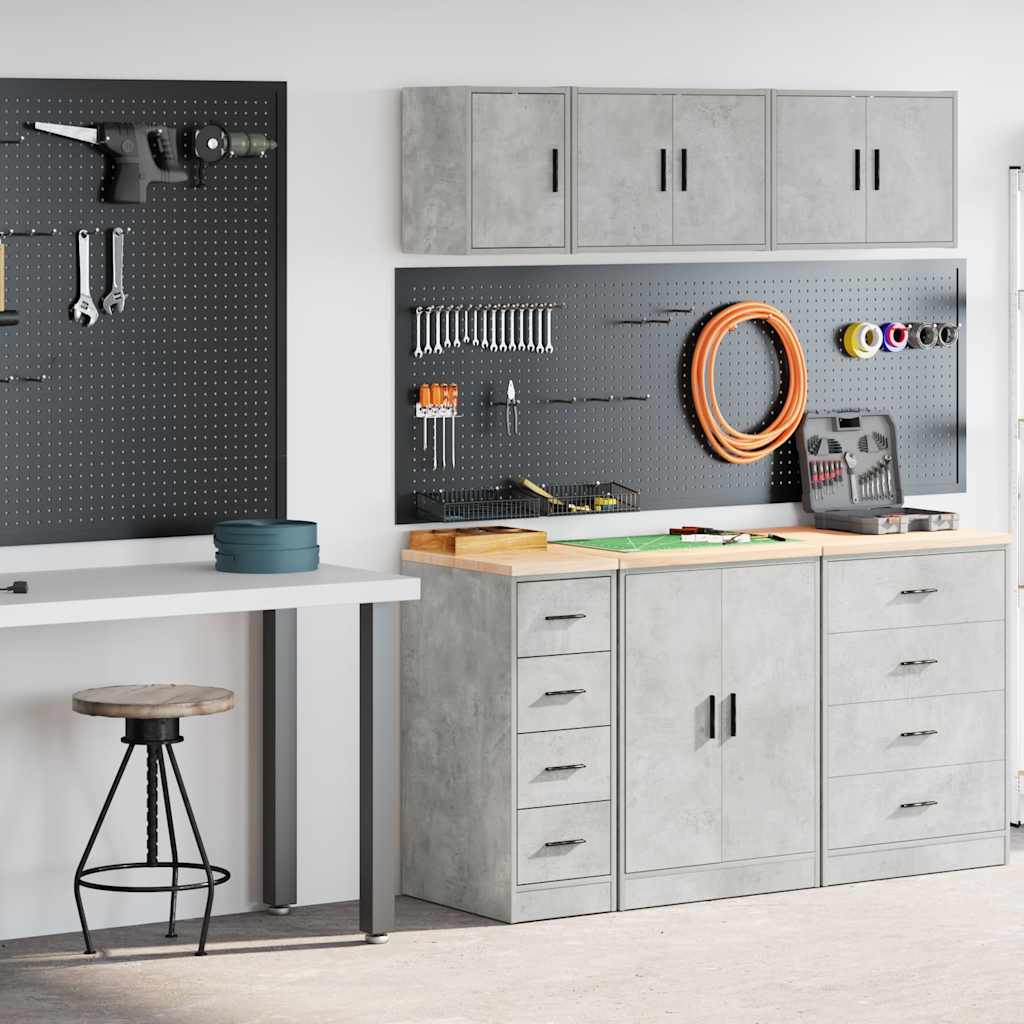 Garagenschränke 2 Stk. Schwarz Holzwerkstoff