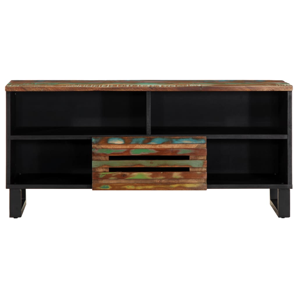 TV-Schrank 100x34x46 cm Raues Massives Mangoholz