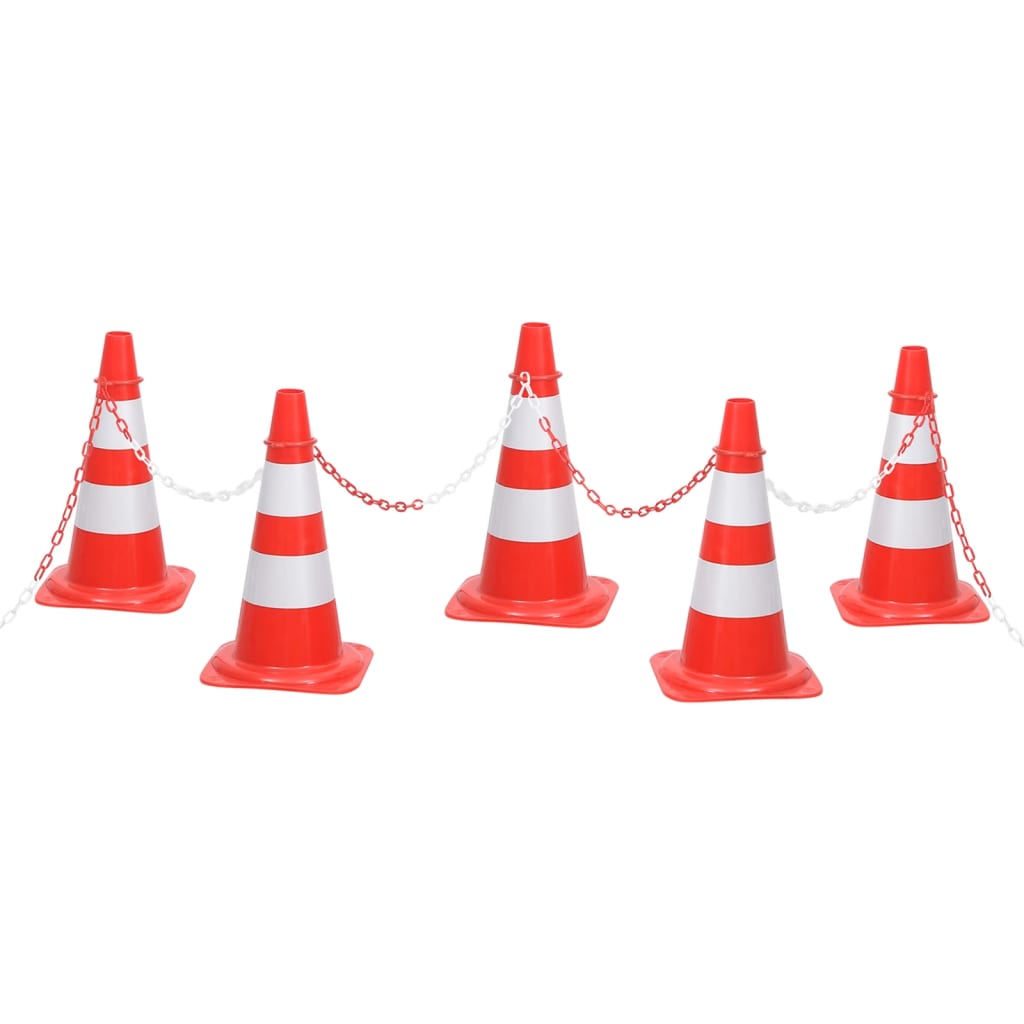 Reflektierende Verkehrskegel 20 Stk. Rot und Weiß 50 cm