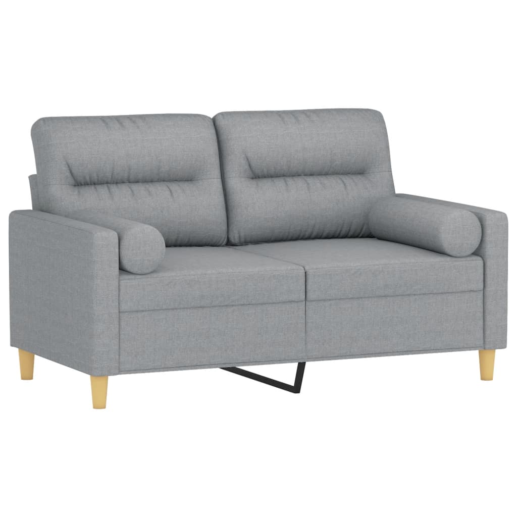 2-Sitzer-Sofa mit Zierkissen Braun 120 cm Stoff