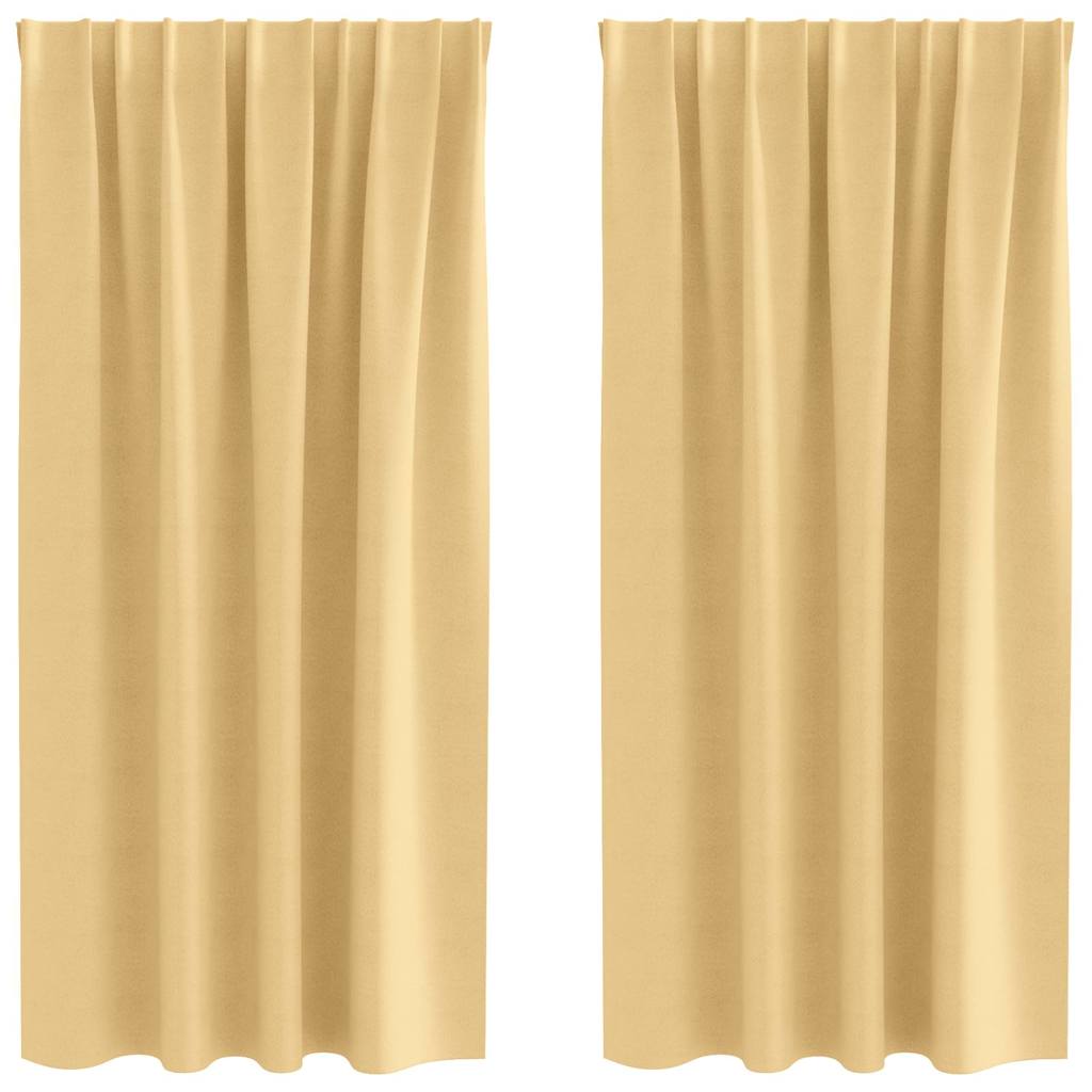 Verdunkelungs-Vorhänge mit Ringen 2 pcs Beige 140 x 140 cm