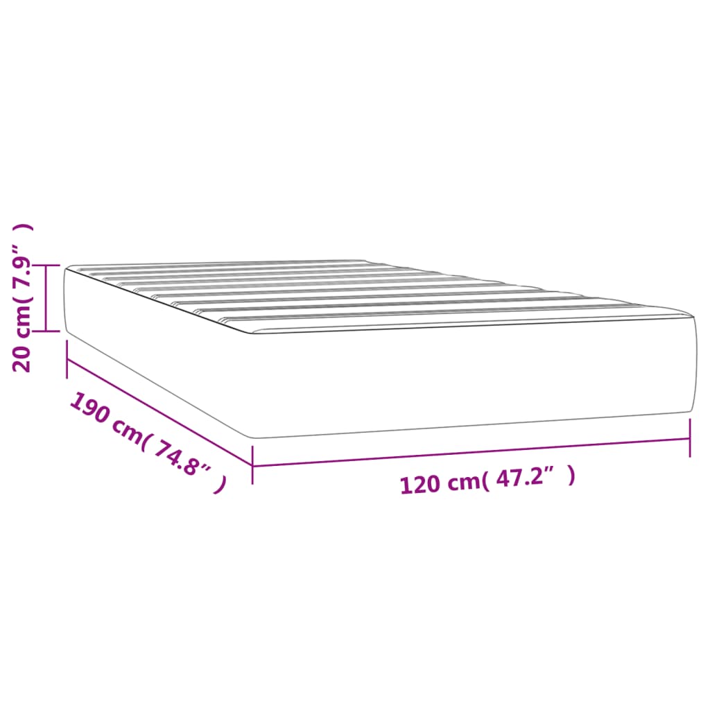 Taschenfederkernmatratze Mittel Hellgrau 80x200x20 cm Stoff