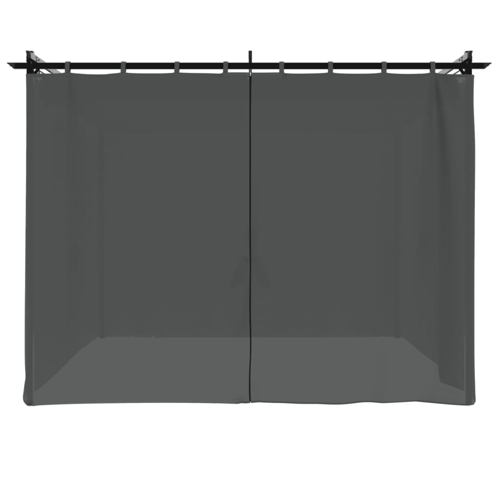 Pavillon mit Vorhängen Creme 3x3 m Stahl