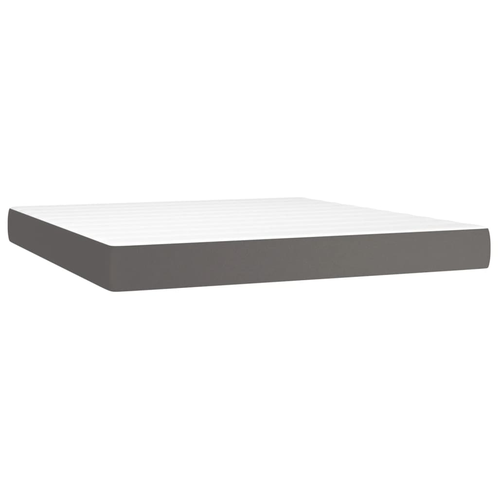 Taschenfederkernmatratze Mittel Schwarz 80x200x20 cm Kunstleder