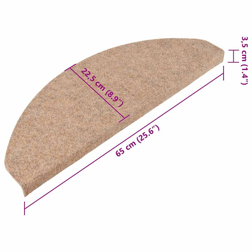Stufenmatten Selbstklebend 15 Stk. 56x17x3 cm Beige