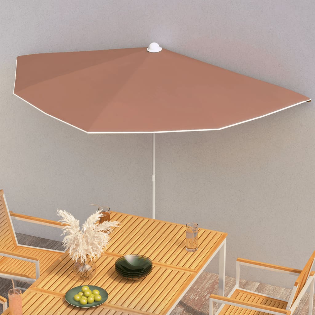 Halb-Sonnenschirm mit Mast 180x90 cm Anthrazit