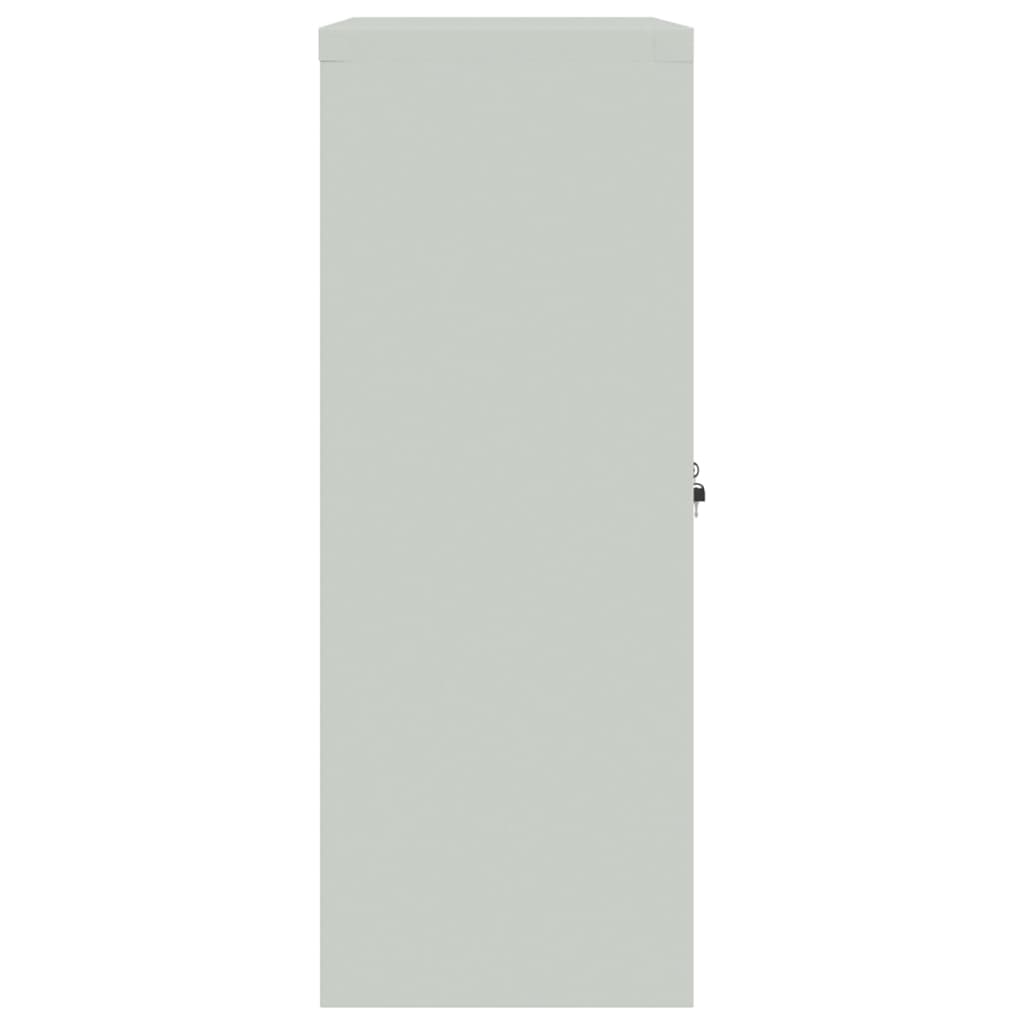 Aktenschrank mit 2 Türen Grau 90 cm Stahl