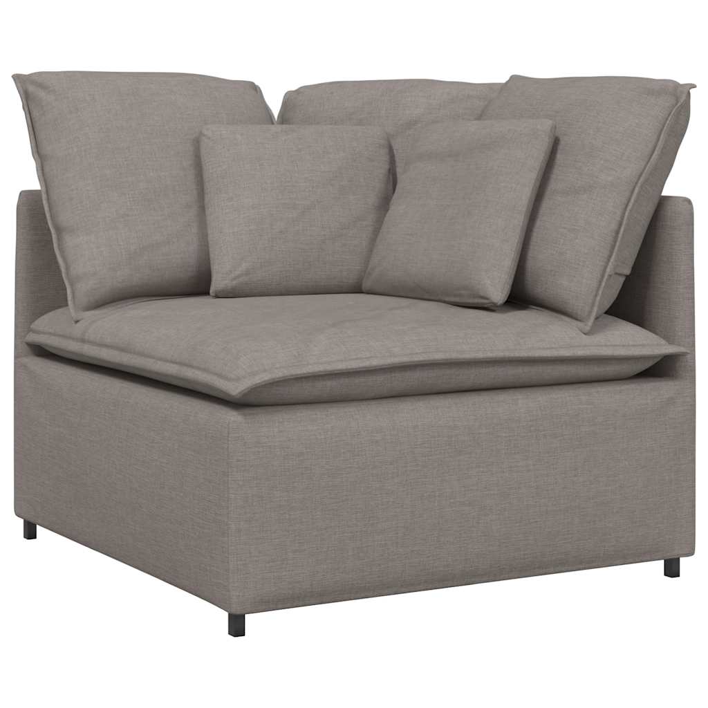 Modulares Sofa Endmodul mit Armlehne Kissen Hellgrau 100 cm