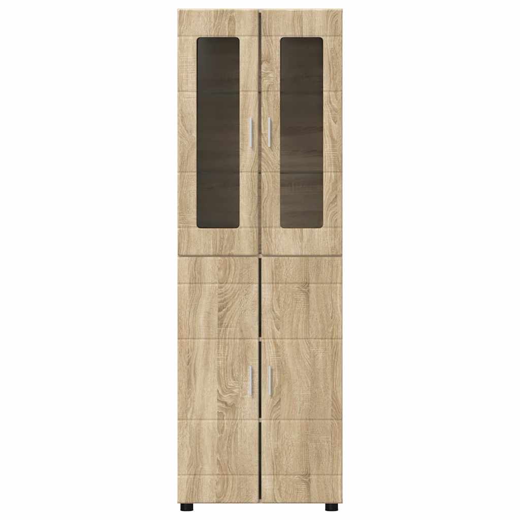 Highboard mit Regal FLORIN Weiß 60 x 35 x 182 cm Holzwerkstoff