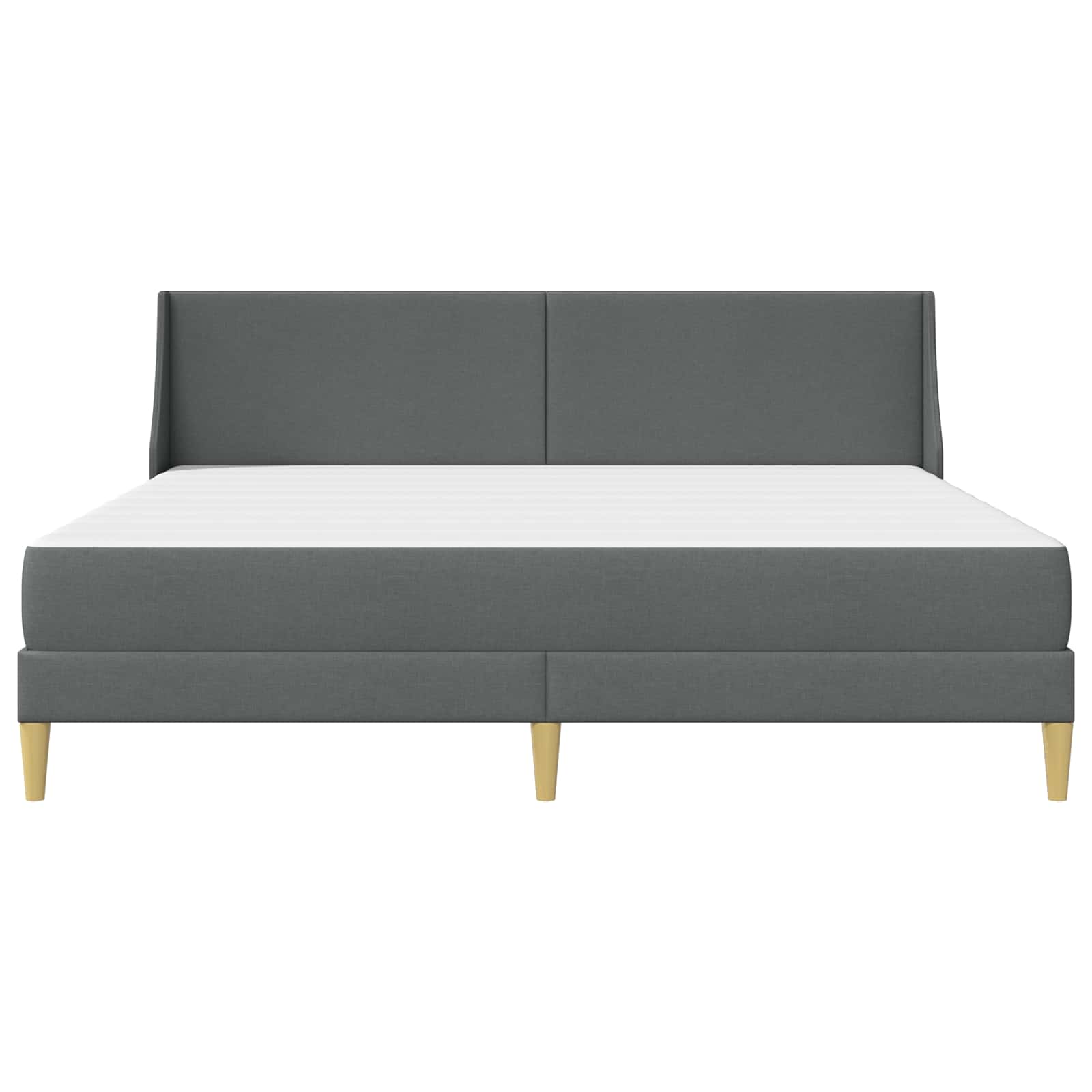 Bettgestell mit Matratze Hellgrau 80x 200 cm Polyester