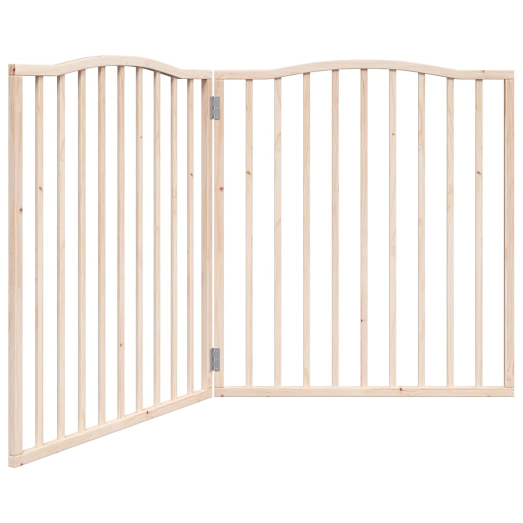 3-tlg. Hundetor Faltbar 150 cm Pappelholz