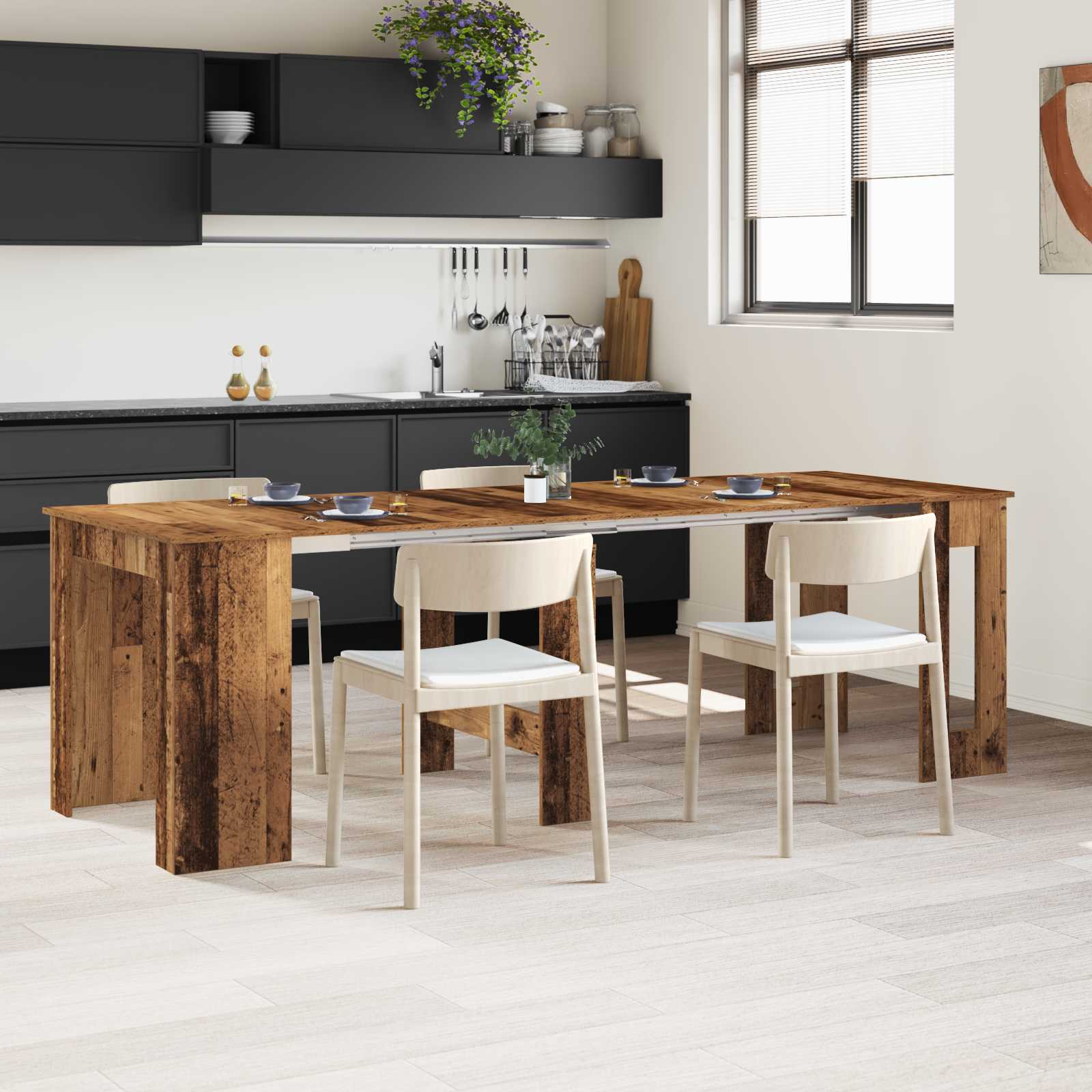 Esstisch 180 x 85 x 75 cm Holzwerkstoff Schwarze Eiche