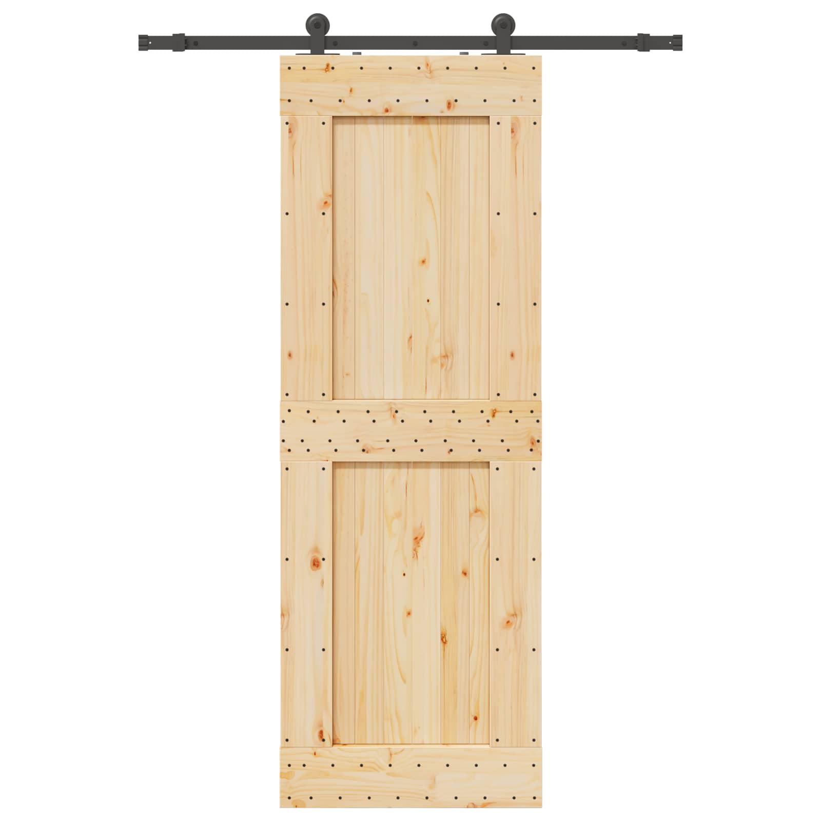 Schiebetür NARVIK Natürlich und Schwarz 70 x 210 cm (213,5 cm)