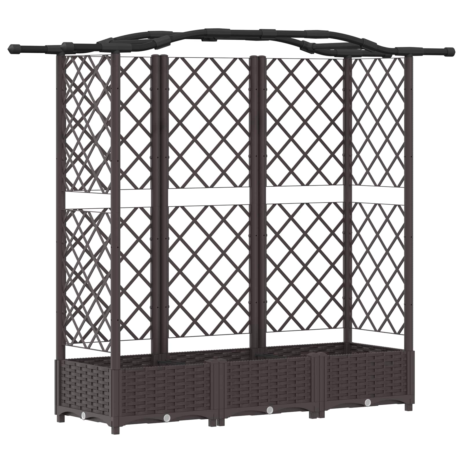 Hochbeet mit Rankgitter und Dach Braun 124 x 40 x 123 cm PP