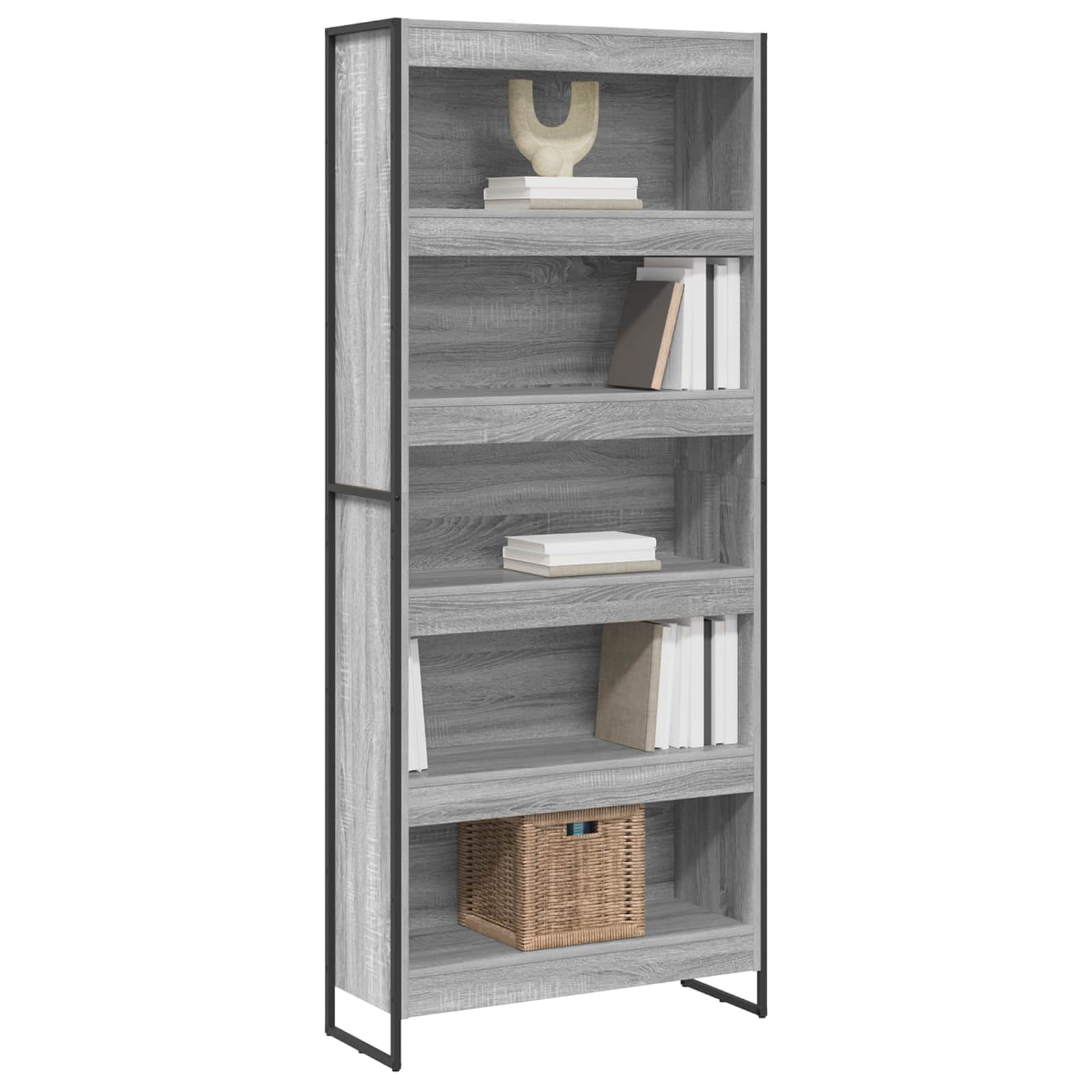 Bücherregal 2 pcs Schwarz Eichen-Optik 60 x 30 x 189,5 cm
