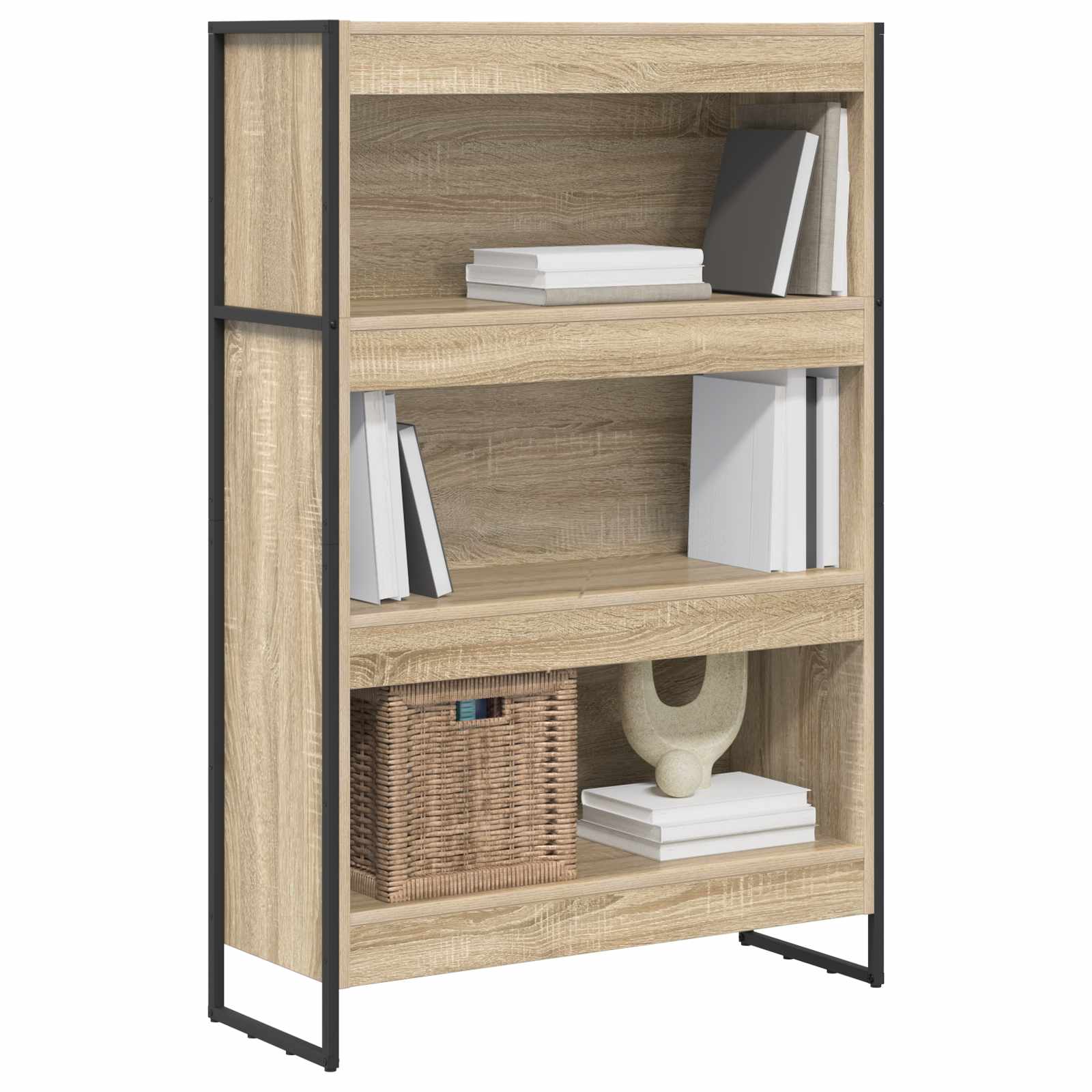 Bücherregal 2 pcs Schwarz Eichen-Optik 60 x 30 x 189,5 cm