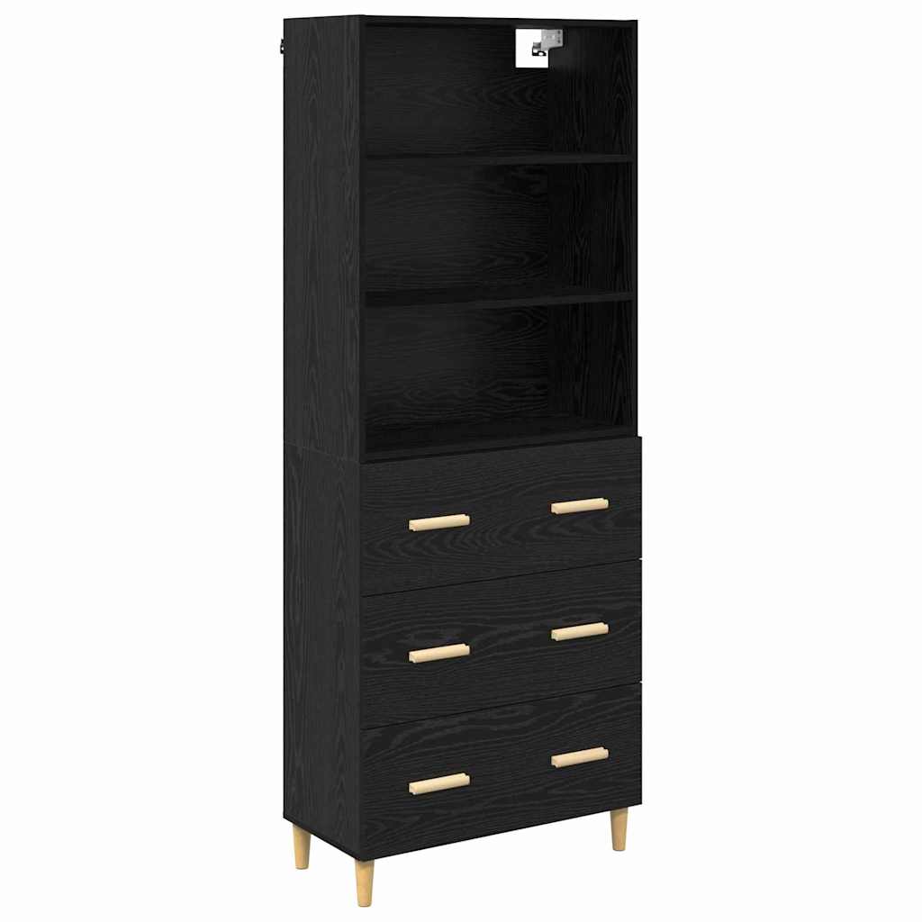 Highboard Altholz 69,5 x 32,5 x 180 cm Holzwerkstoff