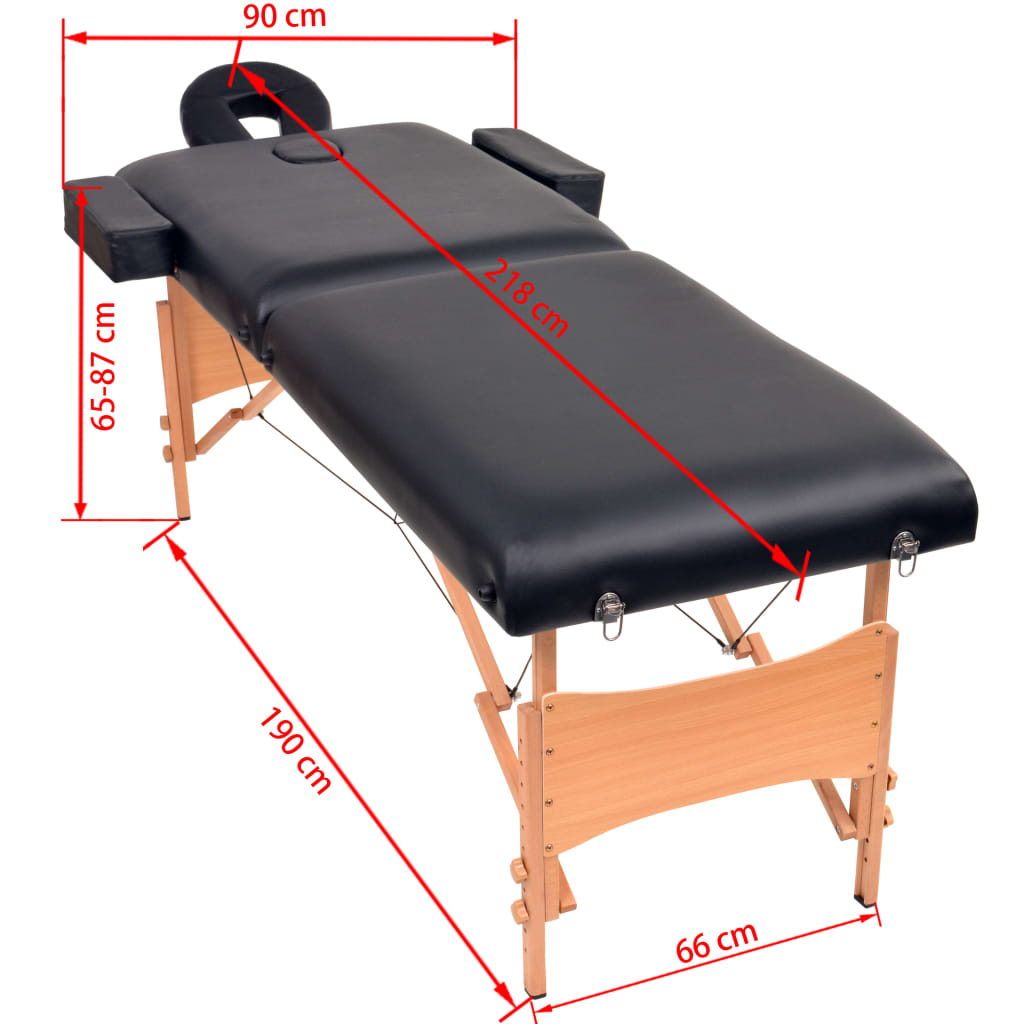 Massageliege 2-Zonen Klappbar 10 cm Sitz Weiß