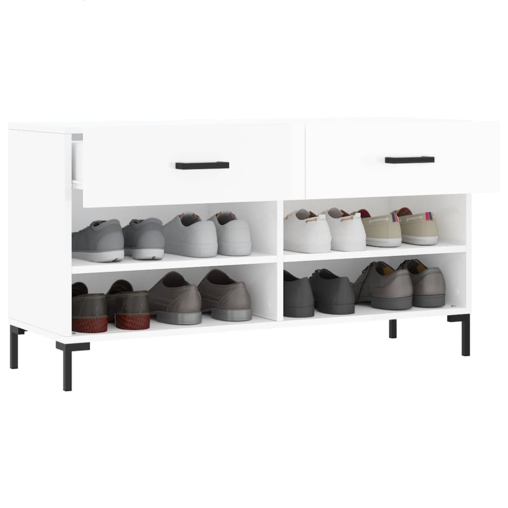 Schuhbank Weiß 102x35x55 cm Holzwerkstoff