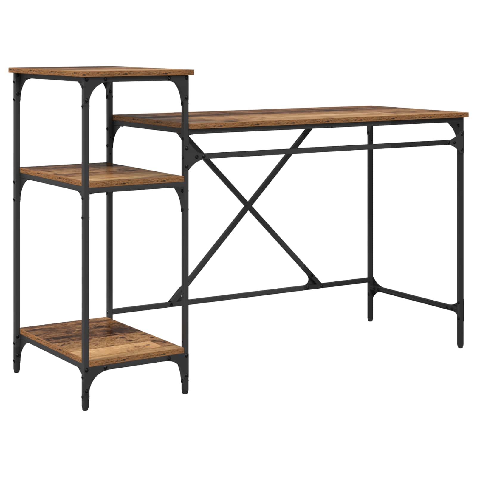 Schreibtisch mit Regal Sonoma-Eiche 135x50x90 cm Holzwerkstoff